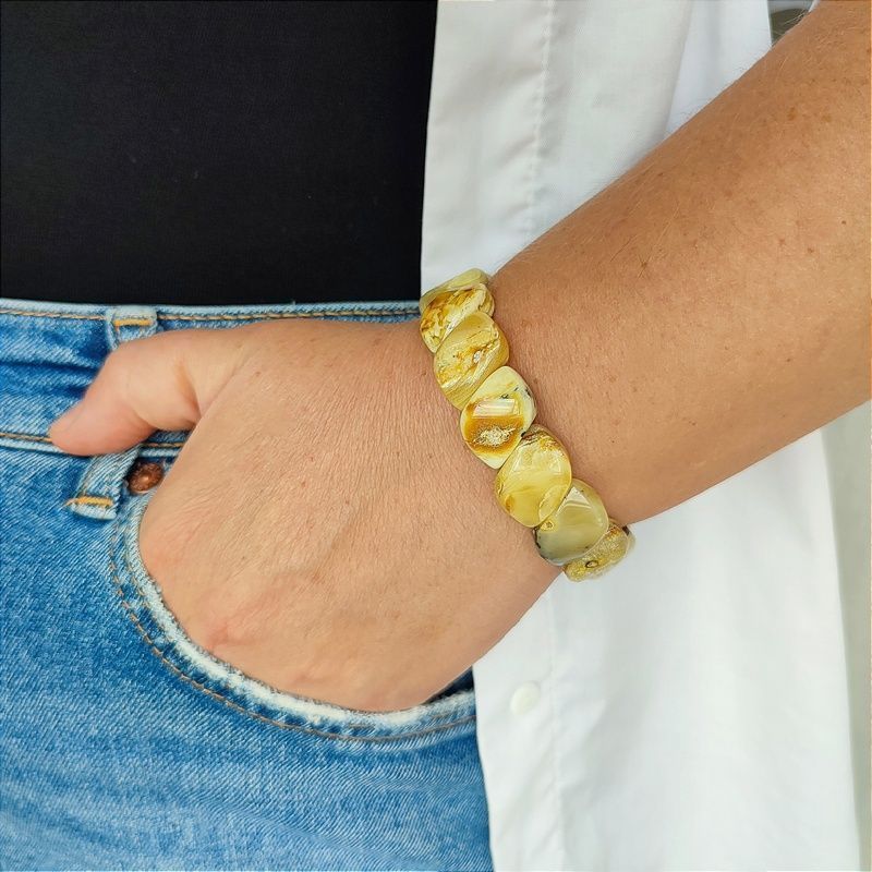 Браслет "Змейка" янтарь