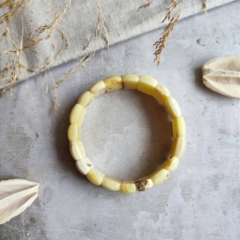 Браслет "Пластина", янтарь