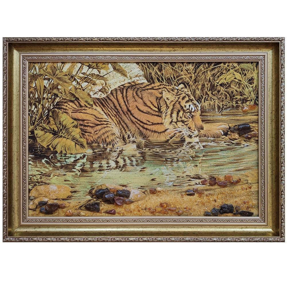 Картина "Тигр" Янтарь