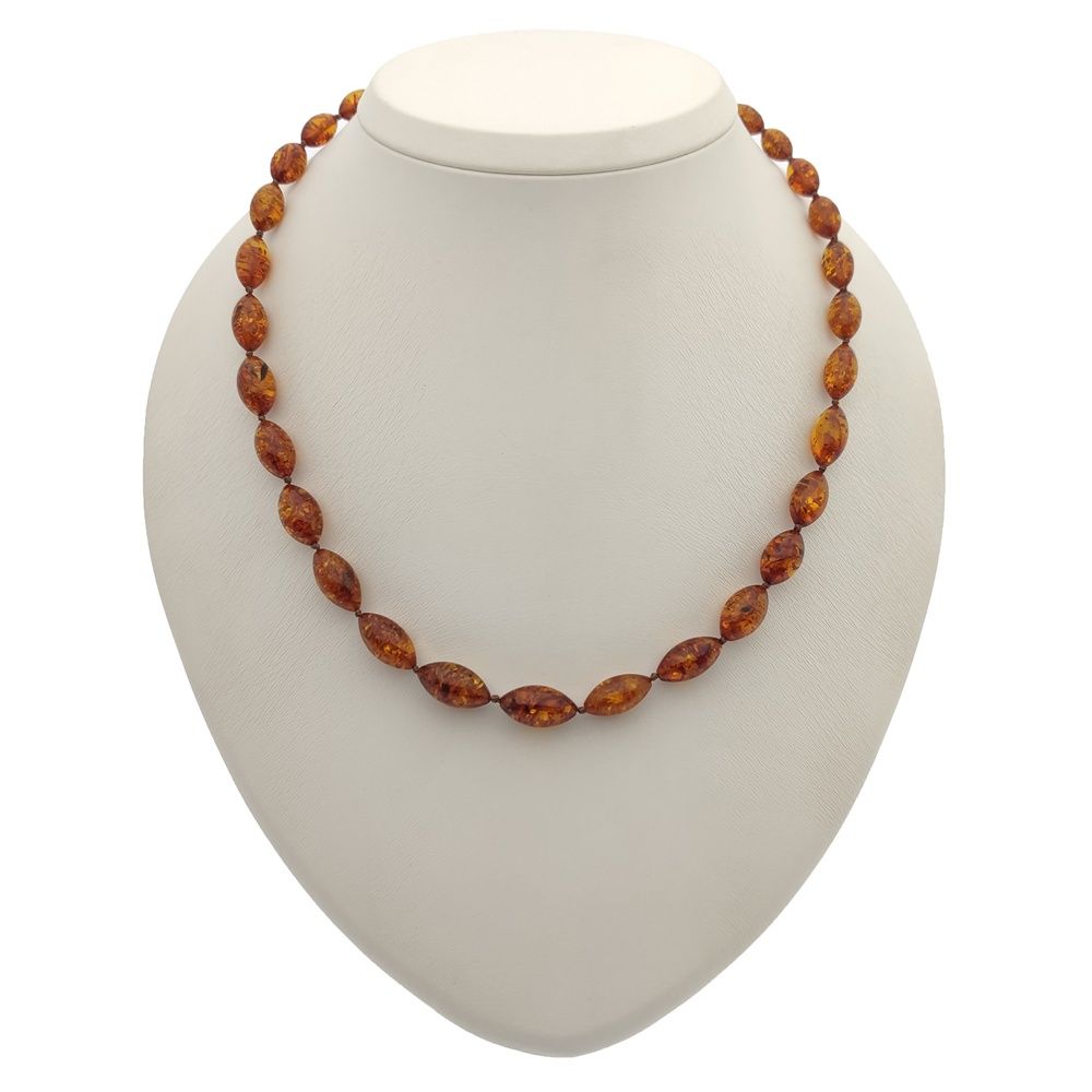 Бусы "Оливка" из янтаря