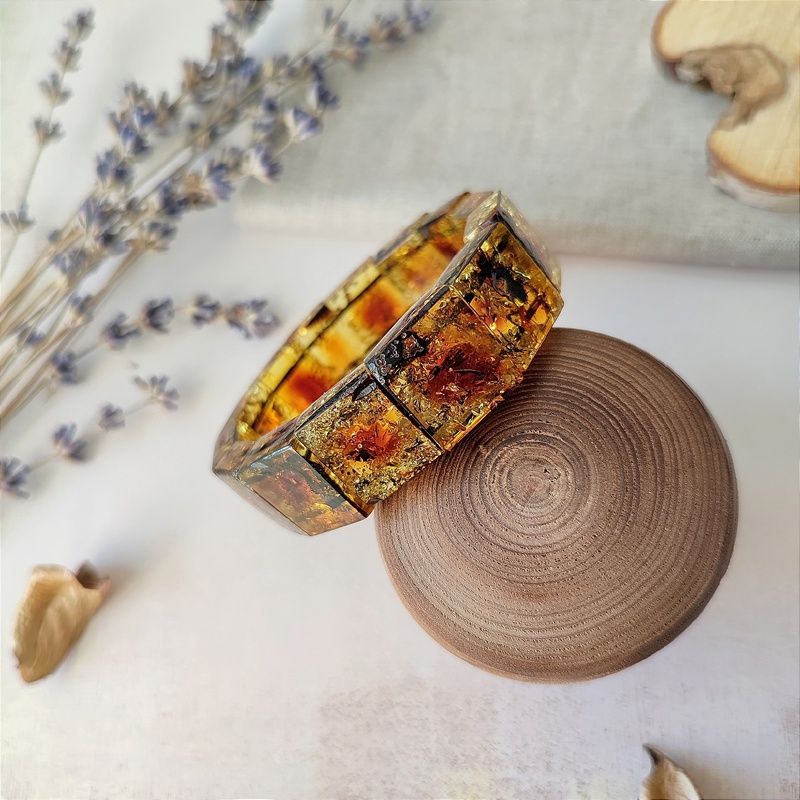 Браслет "Пластина" янтарь