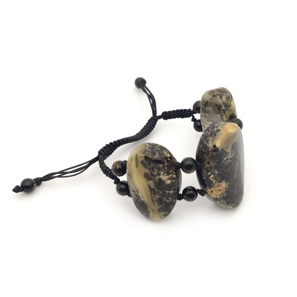 Браслет Шамбала "Овал" янтарь