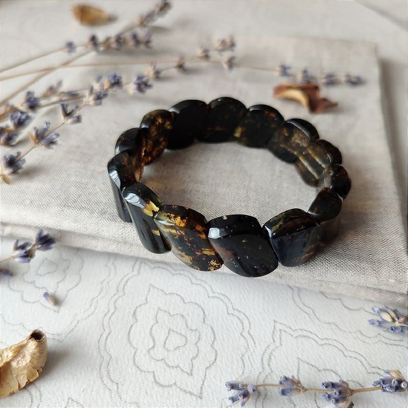 Браслет "Змейка" янтарь