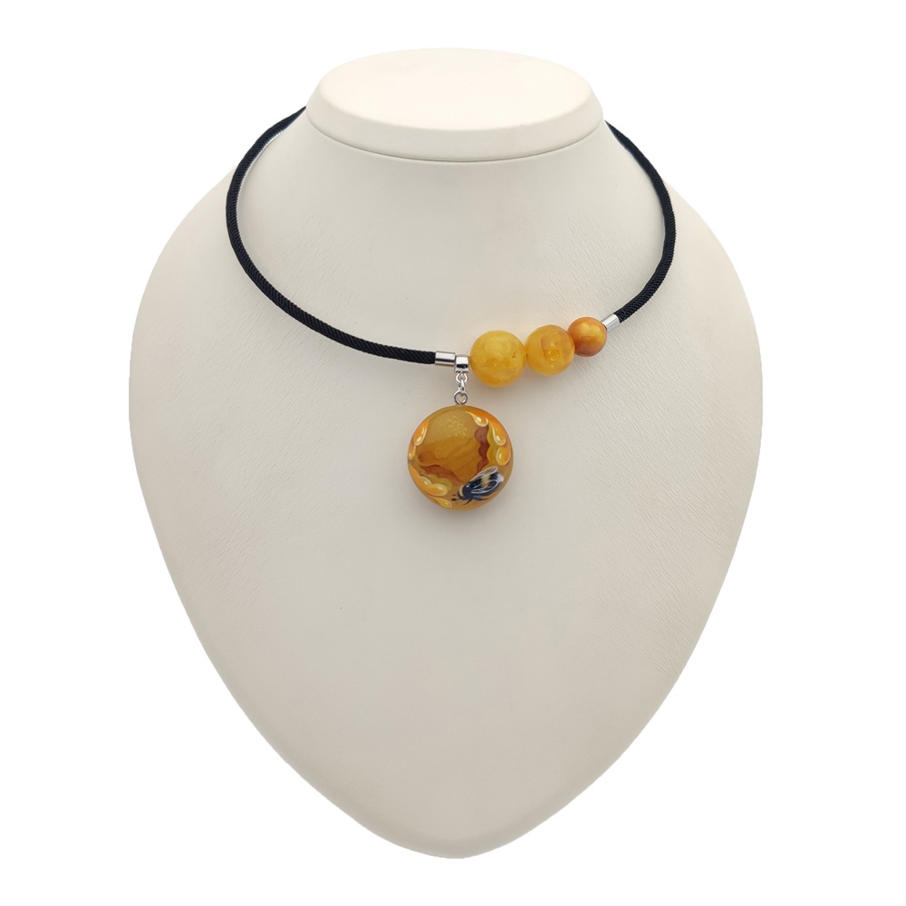 Колье "Космопчёлка" янтарь