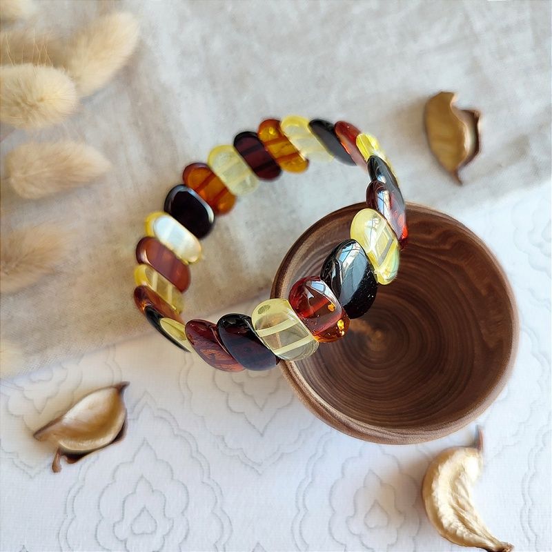 Браслет "Пластина" янтарь