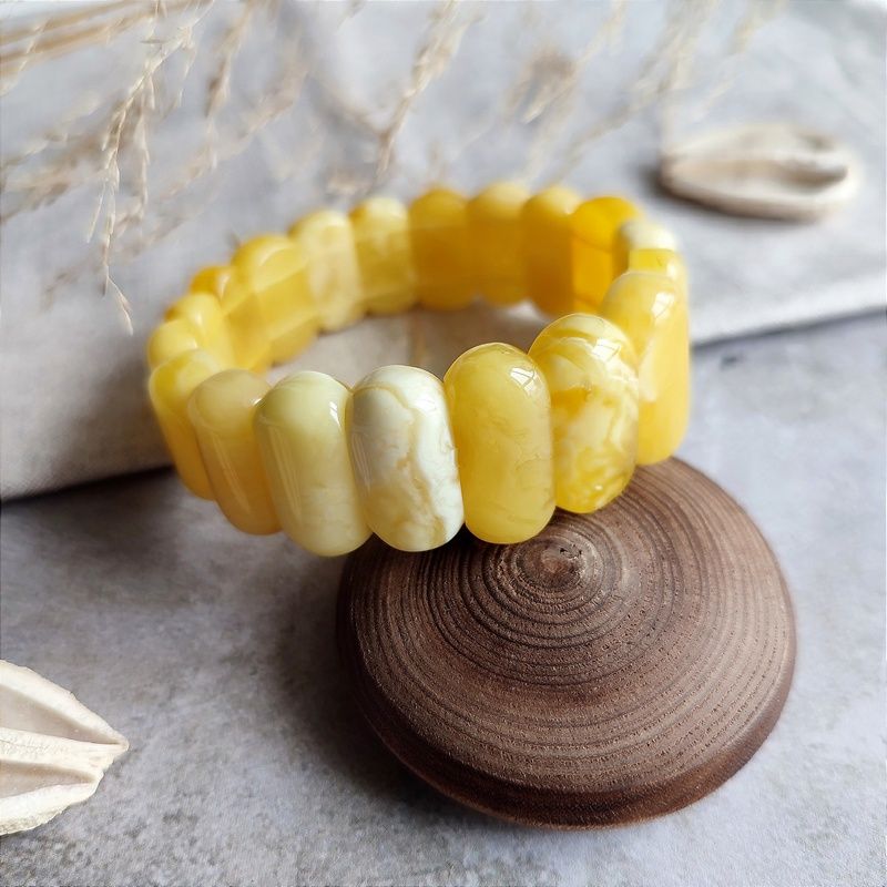 Браслет "Пластина" Янтарь