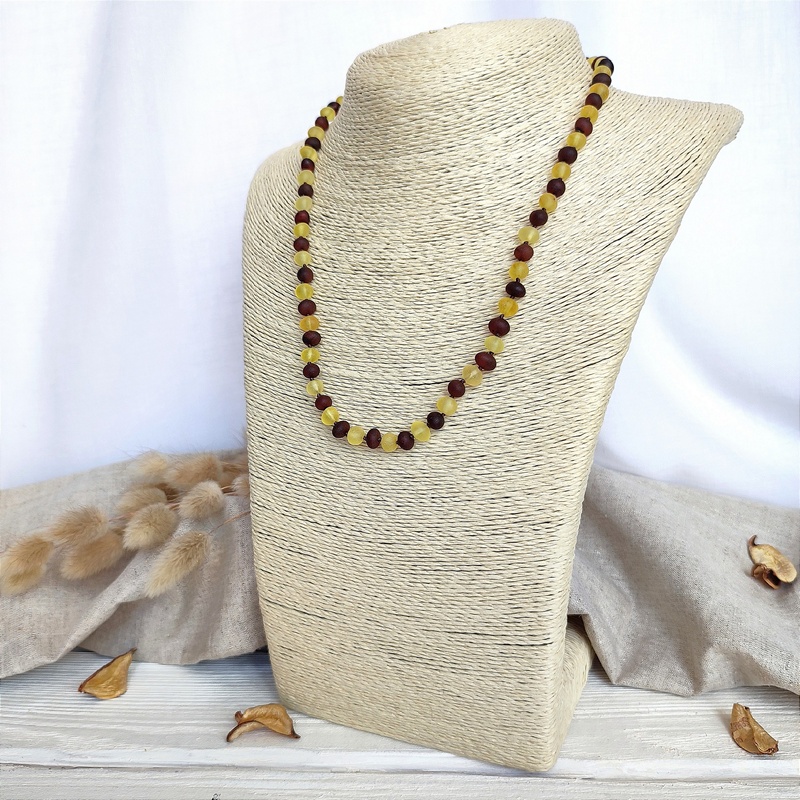 Бусы "Горошек" янтарь