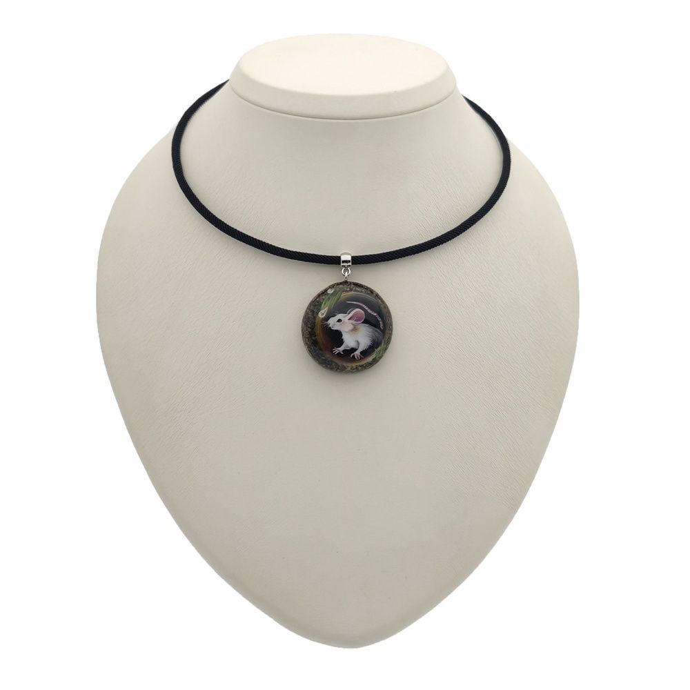 Колье "Космомышь" Янтарь