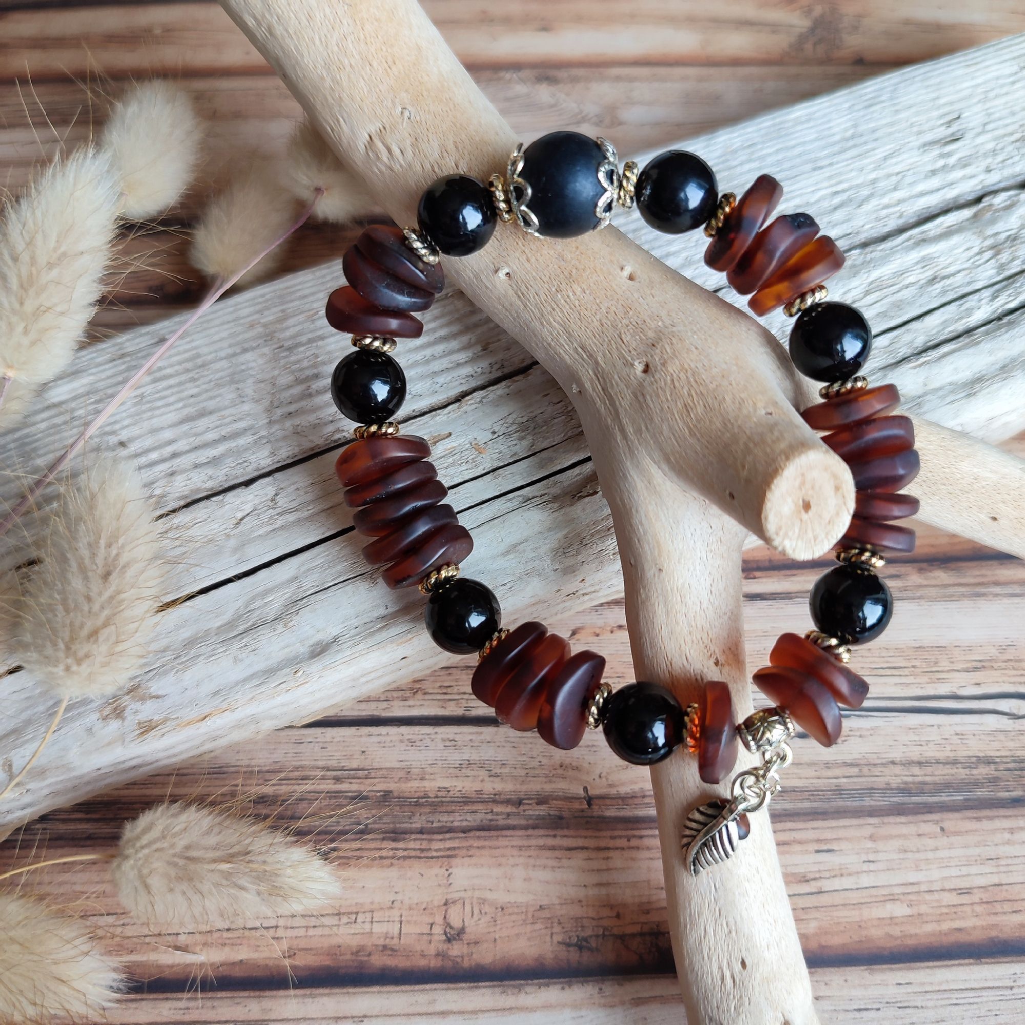 Браслет "Фантазия" янтарь