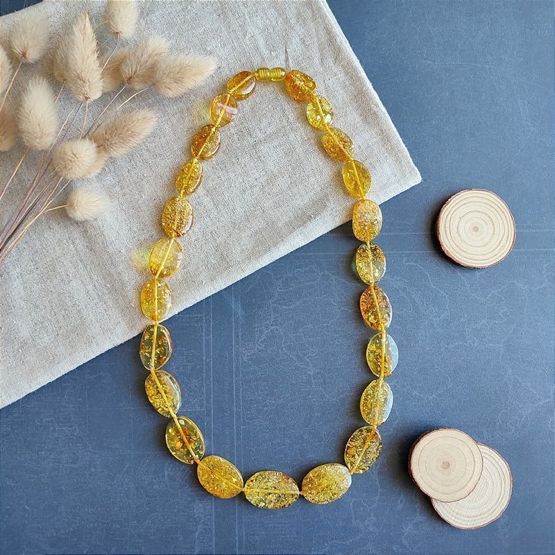 Бусы "Телевизор" янтарь