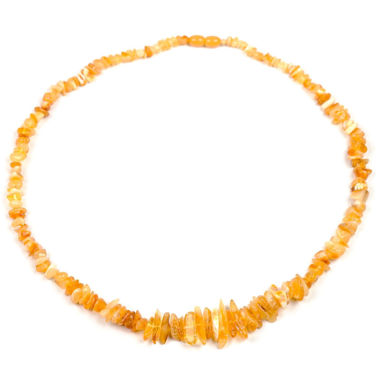 Бусы "Галька" из янтаря