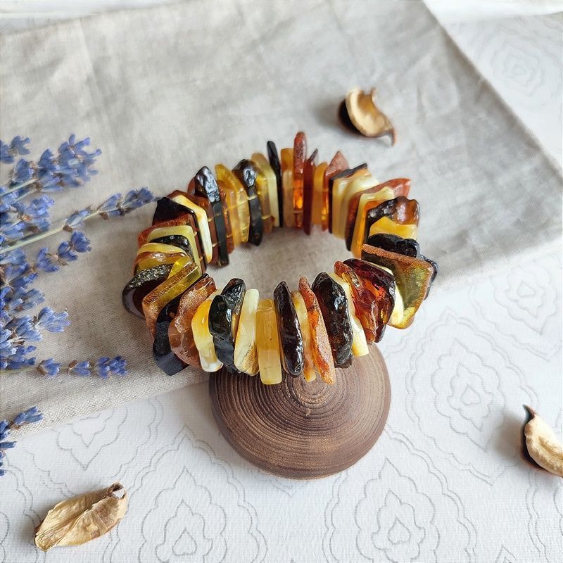 Браслет "Пластина" Янтарь