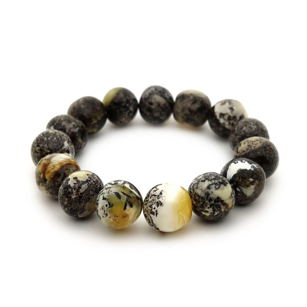 Браслет "Мятый шар" янтарь