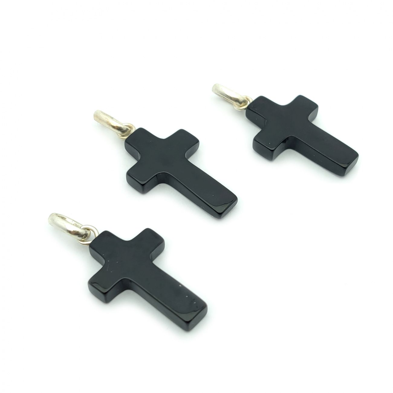 Крестик Янтарь Посеребрение