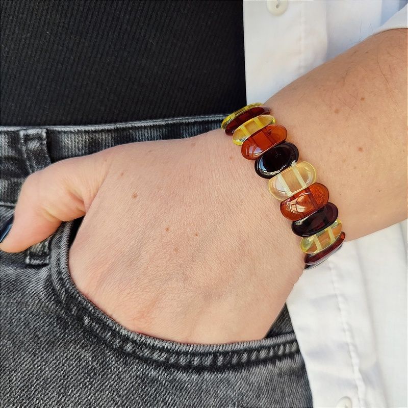 Браслет "Пластина" янтарь