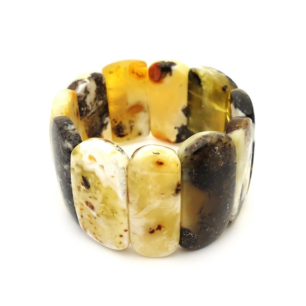 Браслет пластина янтарь