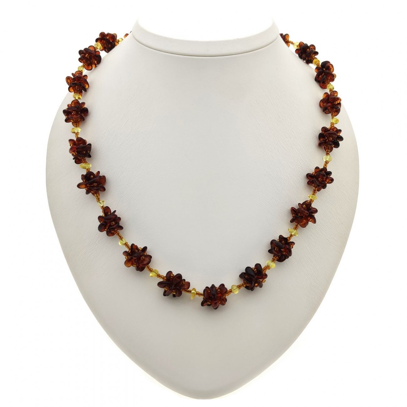 Бусы "Шишечки" янтарь