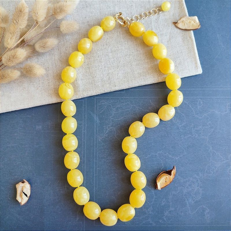 Бусы "Олива" янтарь