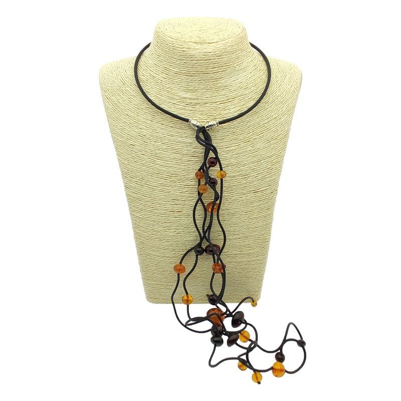 Колье "Водопад" Янтарь