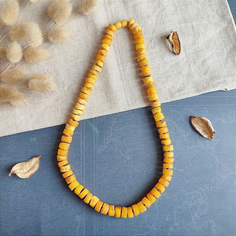 Бусы "Таблетка" из янтаря